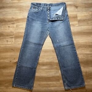 Vintage Diesel Kulter Jeans Men 34x32 Blue Relaxed Straight Baggy Distressed Y2K